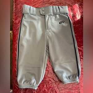 Rawlings Youth Baseball Pants Gray Navy Blue sz S
